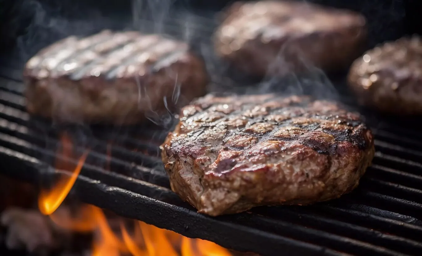 bergers on grill